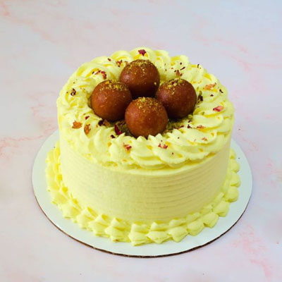 "Round shape Butterscotch Gulab Jamun cake - 1kg - Click here to View more details about this Product